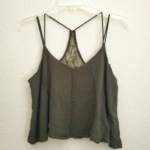 Green racerback crop top